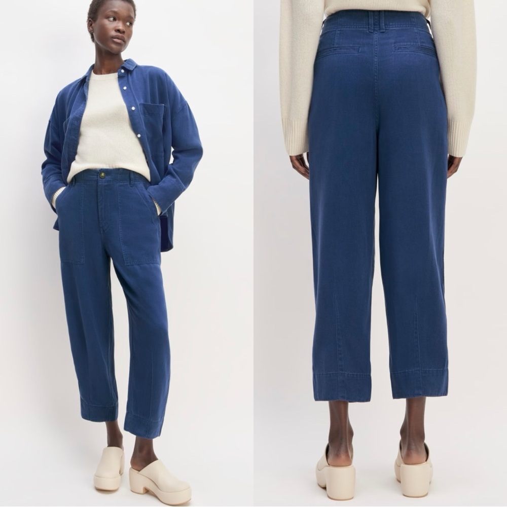 EVERLANE The Utility Pant Buttersoft Bellwether Blue Pants Trousers